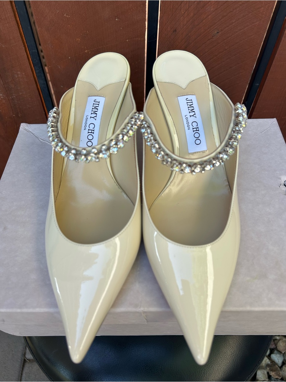 Jimmy Choo Bing 65 Off White Patent Leather 40.5EU NIB - Picture 9 of 14
